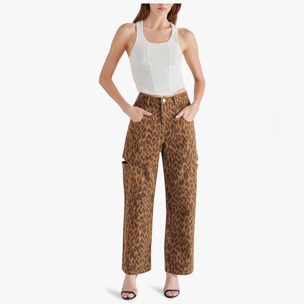 Steve Madden Maise Leopard Jeans with Side Slits